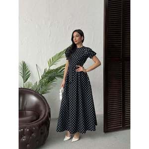 3157 ชุดเดรสแม็กซี่ลายจุดทอธรรมชาติแบบเรียบง่าย-ECRU - Product Image 6
