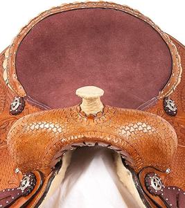 SELLE D'INDE 100% CUIR VÉRITABLE CHEVAL DE WESTERN SELLE COLLIER DE POITRINE ET TÊTE DE STALLAGE PRODUITS DE COURSE DE CHEVAUX DE L'INDE - Product Image 5