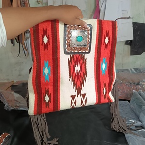 Luxury Design Western Style Fringe <b>Saddle</b> Blanket Concho Crossbody <b>Bag</b> Cowhide Leather Tote <b>Bag</b> Manufacturer Ready to Ship - Product Image 3
