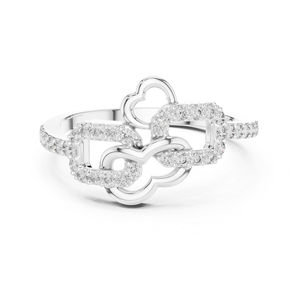 Bague de fiançailles en or blanc 14 carats avec diamant rond cultivé en laboratoire pour femmes, 0,3 carat, certifiée IGI, luxe - Product Image 1