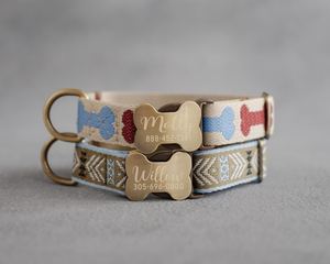 Collar de perro personalizado con correas Collar de perro con patrón tribal grabado para niños y niñas 1 ancho - Product Image 3