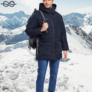 Parka longue pour hommes, manteaux d'hiver à capuche, veste bouffante, vêtements d'extérieur chauds et résistants à l'eau par temps froid, vêtements d'hiver, design élégant - Product Image 4