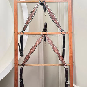 Nuevo cuello de pecho occidental de cuero genuino mecanizado a mano, tachuela de caballo tallada a mano Floral para eventos de Trail Riding Rodeo Ranch & Barrel - Product Image 4