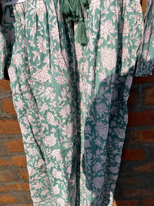 100% coton main bloc imprimé Boho Maxi robe Style indien longue robe avec technique brodée et décoration de gland - Product Image 5