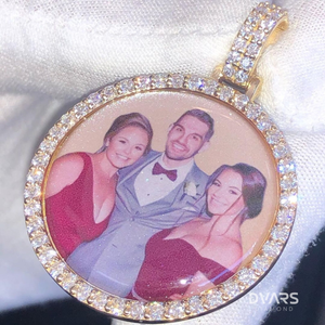Custom Luxury Moissanite Memory Pendant with Custom <b>Picture</b> 925 Silver Hip Hop Style 18K Gold Plated - Product Image 2