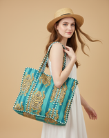 À la mode à la mode indien matelassé personnalisé imprimé coton sac à main femmes sacs fourre-tout pour filles sac à main dans un bel ensemble de créateurs