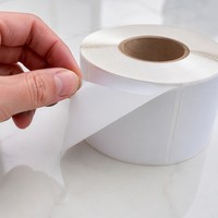 Rouleaux d'étiquettes en papier personnalisées, découpées à la forme, pour usage commercial, étiquettes de supermarché, autocollants adhésifs pour la vente au détail