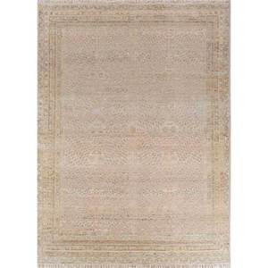 พรมขนสัตว์ถักมือสีเบจ-น้ำตาลลายเหรียญแบบทอเรียบสไตล์อัฟกัน สำหรับตกแต่งห้องนั่งเล่นที่บ้าน รุ่น EA-3061 (Cs-01) - Product Image 1