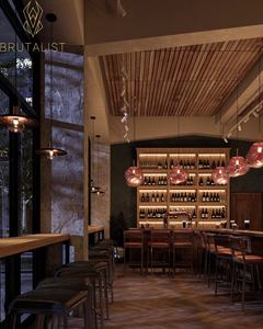 Conceptos de diseño de interiores de Bar y cafetería profesionales y únicos Diseño decorativo de mostrador de barra de cafetería - Product Image 3