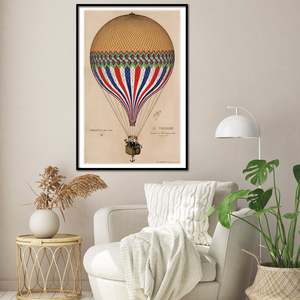 Póster de globo aerostático E. Hamelin Le Tricolore para decoración de pared - Product Image 3