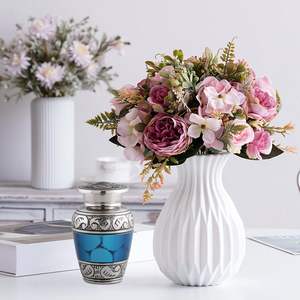 Blue Keepsake Mini Cremation Urn <b>for</b> <b>Ashes</b> with Heart Shaped <b>Box</b> Handcrafted Mini Urn Best Decorative Urns Funeral Supplies - Product Image 2