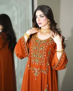 Caftán Abaya de Gasa Recta y Sólida para Fiestas de Noche, Estilo Modesto y Elegante, Ropa Islámica para Farasha - Product Image 4