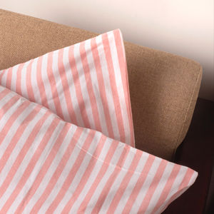 ปลอกหมอนผ้าฝ้ายย้อมสีลายทางสำหรับ100% ปลอกหมอนอิงสี่เหลี่ยมสไตล์อเมริกันสำหรับบ้านโรงแรมโรงพยาบาล - Product Image 1