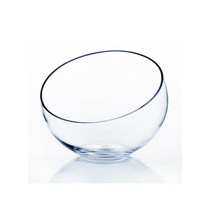 VHC0708 - Florero de Vidrio Transparente con Corte Inclinado Único - 8.25 - Product Image 1