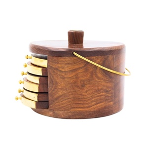 Juego de 4/5 piezas de calidad superior, soportes cuadrados de bambú personalizados, posavasos lisos de madera natural de piedra, almohadillas a granel - Product Image 4