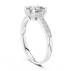 Elegant Classic Princess Cut Moissanite Engagement Ring 14k <b>Gold</b> Plated <b>Rose</b> <b>Gold</b> Pave Band Bridal Wedding Fine <b>Jewelry</b> Gift <b>Set</b> - Product Image 5