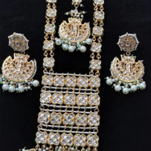สร้อยคอ Jaypuri จาก kundan แท้ยอดเยี่ยมเครื่องประดับอินเดียชุดเครื่องประดับ kundan แท้ในราคาต่ำสุด - Product Image 2