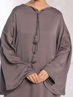 Robes simples à manches longues Abayas Ensemble deux pièces Costume décontracté Vêtements musulmans Robes pour femmes Abaya personnalisé en gros