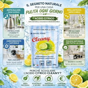 Poudre d'acide citrique écologique Cleany 1 kg – Adoucissant naturel puissant pour vêtements - Product Image 4