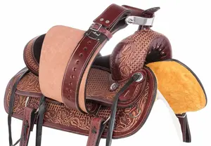 ชุดอานไม้มะฮอกกานีแบบตะวันตกโบราณแกะสลักด้วยมือหนังแท้10 "-16" - Product Image 6