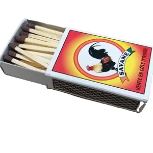 Elegant Long Burning Colored Head Safety Match Box Market Price Striking Surface Wooden Match Box Supplier From India
