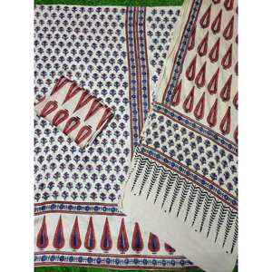 Nouvelle conception de tissu de robe formel en modal de soie Ajrakh imprimé à la main pour femmes, avec silhouette en A et taille naturelle - Product Image 1