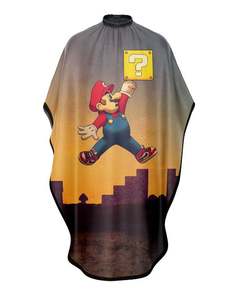 Capa de peluquero de poliéster duradera personalizada, impresión de transferencia por sublimación, diseño impermeable, fusión sin costuras para uniformes de peluquero, ropa de trabajo - Product Image 3