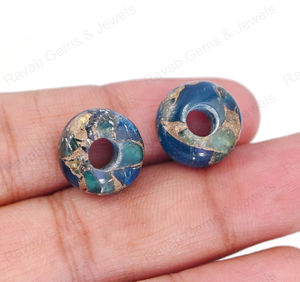 Cuarzo de apatita azul Mohave Natural 14x8mm 5mm Tamaño de agujero grande Rondelle cuentas espaciadoras de piedras preciosas sueltas para la fabricación de joyas DIY - Product Image 5