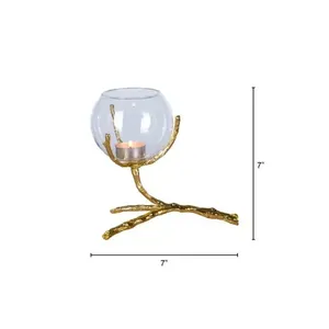 Bougeoir Feuille d'Or Plateau de Bougeoirs Porte-bougies pour la maison - Product Image 3