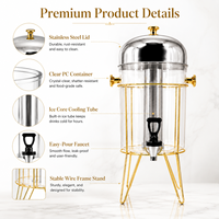 Distributeur de jus commercial en acier inoxydable 8L avec robinet pour hôtel, restaurant, buffet, restauration