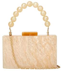 Vente en gros Pochette de luxe en résine pour femmes, fait main, Sac de soirée avec serrure et logo personnalisé Sac à main à bandoulière de mariage à la mode - Product Image 2