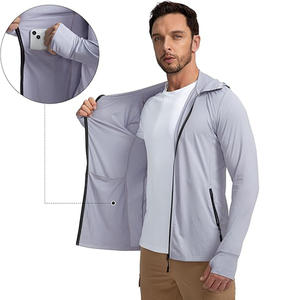 Chaqueta Ligera con Cremallera Completa para Hombre, Sudadera con Capucha, Manga Larga, Camisa Protectora, Senderismo, Pesca, Bolsillo con Cremallera - Product Image 6