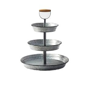 Nueva tendencia Bandeja galvanizada de metal Precio bajo Soporte de pastel galvanizado de diseño moderno de metal decorativo a mano - Product Image 6