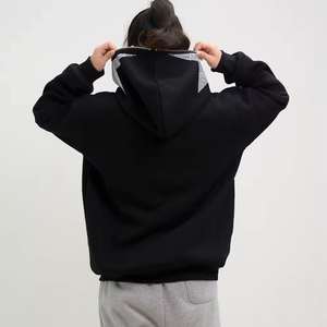 Sudadera con capucha de gran tamaño con cremallera de cara completa Negra Y2K unisex, jersey de hombre con diamantes de imitación, sudadera con cremallera completa personalizada de peso pesado de gran tamaño - Product Image 2