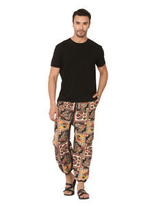 Pantalon de détente pour homme en coton 100% premium, uni, coupe droite, respirant, écologique, vêtements de nuit décontractés - Product Image 6