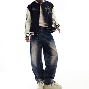 Chaqueta universitaria de béisbol con logotipo personalizado para hombre con chaqueta universitaria Letterman de lona fina bordada - Product Image 4