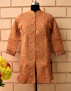 100% Cotton Indian Jacket Upgrade your outerwear game with our chic cotton <b>quilted</b> jacket handmade - Product Image 2