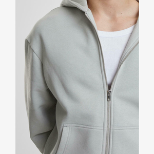 Sudadera con capucha y cremallera de 300g para hombre, 100% algodón, estilo callejero, forro polar de invierno transpirable con impresión de logotipo personalizado - Product Image 5