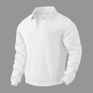 Haut ample décontracté pour hommes 24 Cross-Border Popular Autumn Long-Sleeve Lapel Zipper Polo Shirt Sweatshirt Style - Product Image 4
