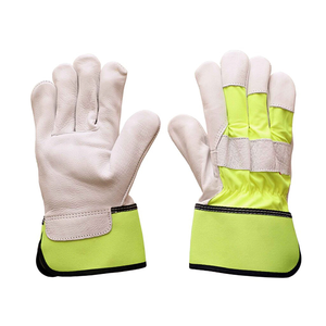 Canadian Wholesale <b>Rigger</b> Work <b>Gloves</b> White Cotton Safety <b>Gloves</b> Yellow Accents Industrial Protection Anti-Cut Anti-Impact - Product Image 3