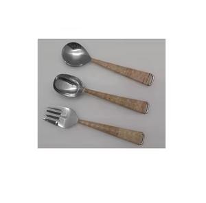 Ensemble de couverts en métal au design moderne avec poignée en rotin Vaisselle durable en acier inoxydable pour un usage quotidien - Product Image 5