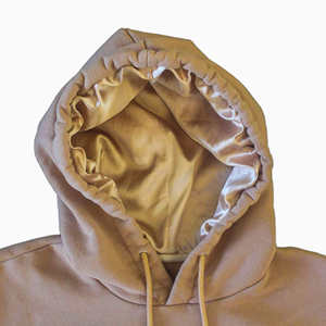 Wholesale Custom Oversized Puff Printing Hoodie No <b>String</b> Sweatshirt French Terry Cotton Men Satin <b>Lined</b> Hoodie - Product Image 3