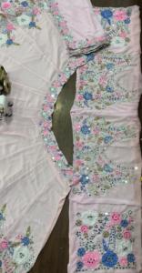 Elegante Espejo Real Bordado Lentejuelas Trabajo Con Cancan & Canvas Patta Indian Pakistani Ropa Lehenga Choli para Mujeres - Product Image 5