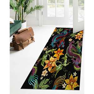 Alfombra con Diseño de Dragón, Alfombra Decorativa de Arte Floral Japonés Moderno, Alfombra Suave con Pelo Largo - Product Image 5