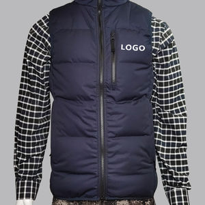 2025 nouveauté gilets chaud hiver hommes gilet pour hommes Logo personnalisé sans manches à capuche bulle respirant bouffant gilet veste - Product Image 4