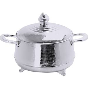 Casserole de chauffe-plats haut de gamme avec poignée en fleur d'or Design en métal isolé pour un buffet élégant et moderne - Product Image 3