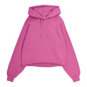 Sweats à capuche personnalisés pour femmes, de haute qualité, longueur standard, couleur unie, décontracté, surdimensionné, épaules tombantes, broderie sur le devant - Product Image 1