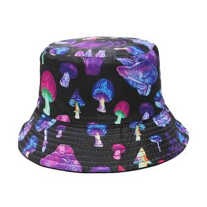 Solid International Adjustable Heat Transfer Printed 100% Cotton Wide Brim <b>Folding</b> <b>Bucket</b> Hat For Fishing & Outdoor Activities - Product Image 1