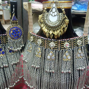 Conjuntos de joyería Vintage Afghani nupcial de alta calidad estilo afgano Tribal Kuchi hecho a mano Color dorado conjunto de joyería cómodo - Product Image 1