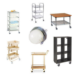 Roulettes à billes blanches 40mm revêtement zinc Style bande M8 Stem Hôpitaux Écoles Salles de bains Entrepôts Gymnases Salons Salle à manger - Product Image 6